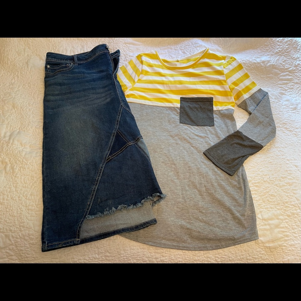 New! Yellow Stripe Long Sleeve Top